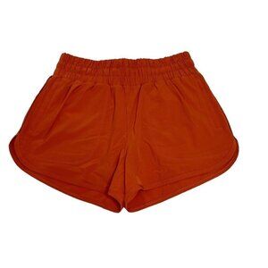 Thrive Societe High Rise Athletic Shorts Size M Burnt Orange Zip Pockets Running